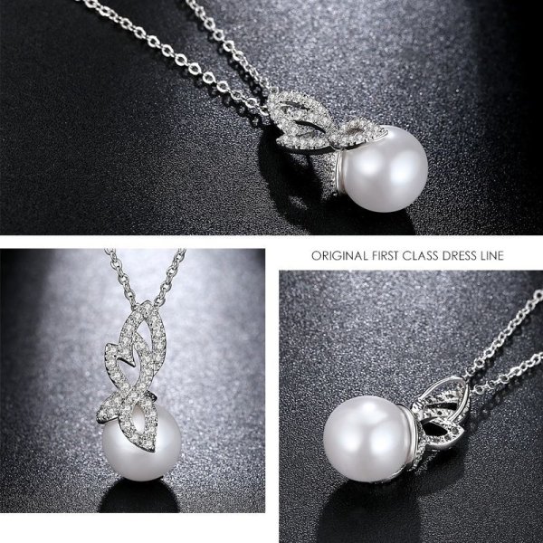 画像11: 【アクセサリー：ネックレス】【ANGEL R/エンジェルアール】リーフモチーフパールラグジュアリーラインストーンネックレス[OF02-U]