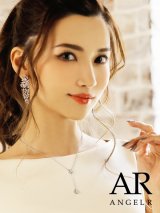 【アクセサリー：ネックレス】【ANGEL R/エンジェルアール】スクエアストーンビジューチェーンネックレス[OF02]