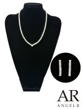 【アクセサリー：ネックレス】【ANGEL R/エンジェルアール】Vモチーフデザインネックレス＆ピアスセット[OF02]