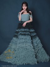 【couture an/クチュールアン】オフショル/ グラデーション/ シフォン/ フリル/ スピンドル/ Aライン/ プリンセス/ ロングドレス/ キャバドレス long[OF05]