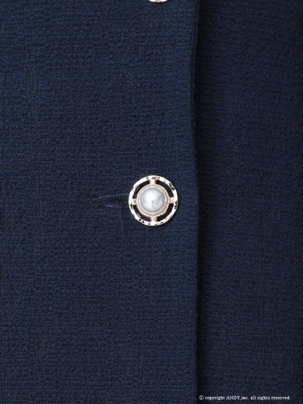 画像29: 【an/アン】襟付き/ ストレッチ/ パールボタン/ ジャケット風/ ノースリーブ/ プリーツ/ フレア/ ワンピース/ ミニドレス/ キャバドレス[OF05]