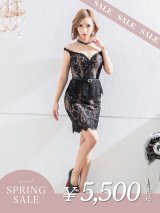 【決算SALE開催中！! 】【ANDY/アンディ】フラワーレース/ ベルト/ペプラム/ タイト/ ミニドレス/ キャバドレス[FB03]