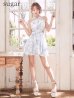 ネイビープリント　モデル：三上悠亜　身長：159cm　着用サイズ：Sサイズ