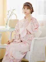 【即日発送】くすみピンクスウィート牡丹浴衣 OBI-siwa-200-kj-13-OW / HIMO-900-yn-8-P / HEKO-800-sb-5-WH / YA-1079-kj-7-W / GETA-01-kj-7-P/ [YMT]