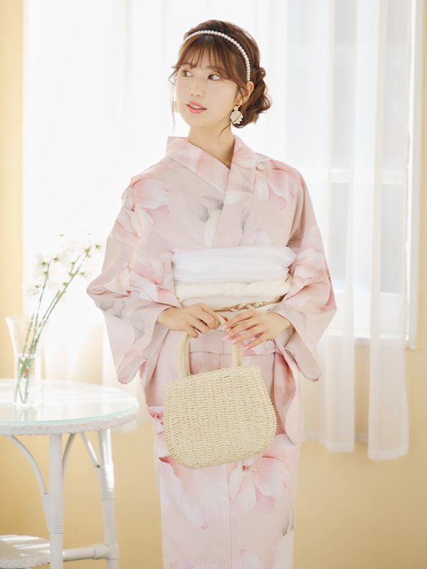 画像3: 【即日発送】くすみピンクスウィート牡丹浴衣【浴衣３点セット 浴衣/帯/下駄】[YMT]