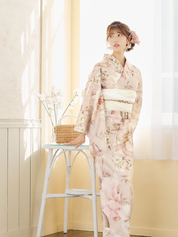 画像11: 【即日発送！】くすみピンクスウィート浴衣【浴衣３点セット 浴衣/帯/下駄】[YMT]