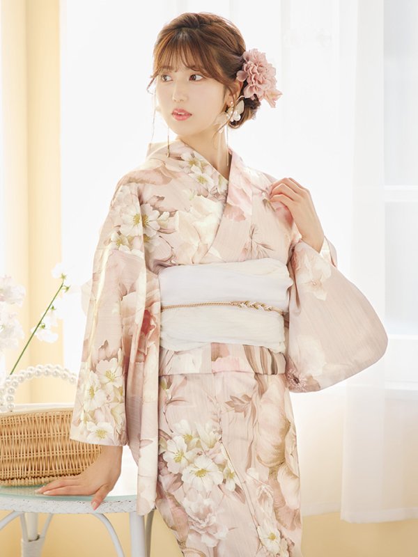 画像13: 【即日発送！】くすみピンクスウィート浴衣【浴衣３点セット 浴衣/帯/下駄】[YMT]