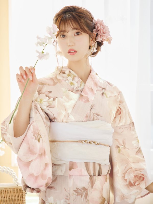 画像16: 【即日発送！】くすみピンクスウィート浴衣【浴衣３点セット 浴衣/帯/下駄】[YMT]