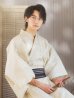 画像6: 【即日発送】【メンズ浴衣】ベージュ麻の葉柄【浴衣３点セット 浴衣/帯/下駄】[YMT]