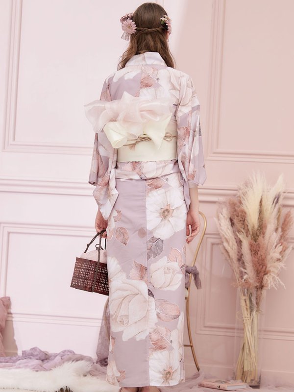 画像8: 【即日発送】【浴衣】 大人スウィートフラワー 薔薇 バラ ローズ 浴衣【浴衣３点セット 浴衣/帯/下駄】[YMT]