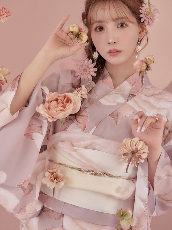 画像5: 【即日発送】【浴衣】 大人スウィートフラワー 薔薇 バラ ローズ 浴衣【浴衣３点セット 浴衣/帯/下駄】[YMT]