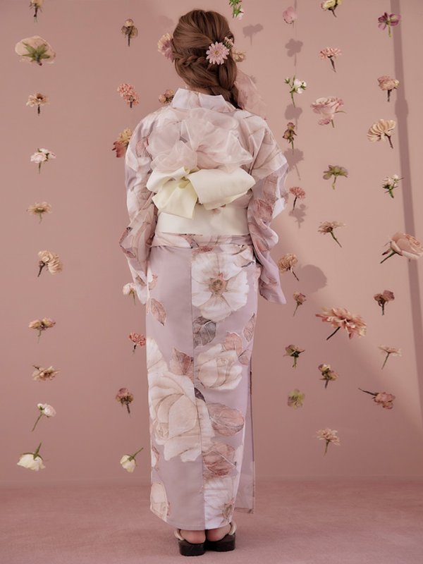画像8: 【即日発送】【浴衣】 大人スウィートフラワー 薔薇 バラ ローズ 浴衣【浴衣３点セット 浴衣/帯/下駄】[YMT]
