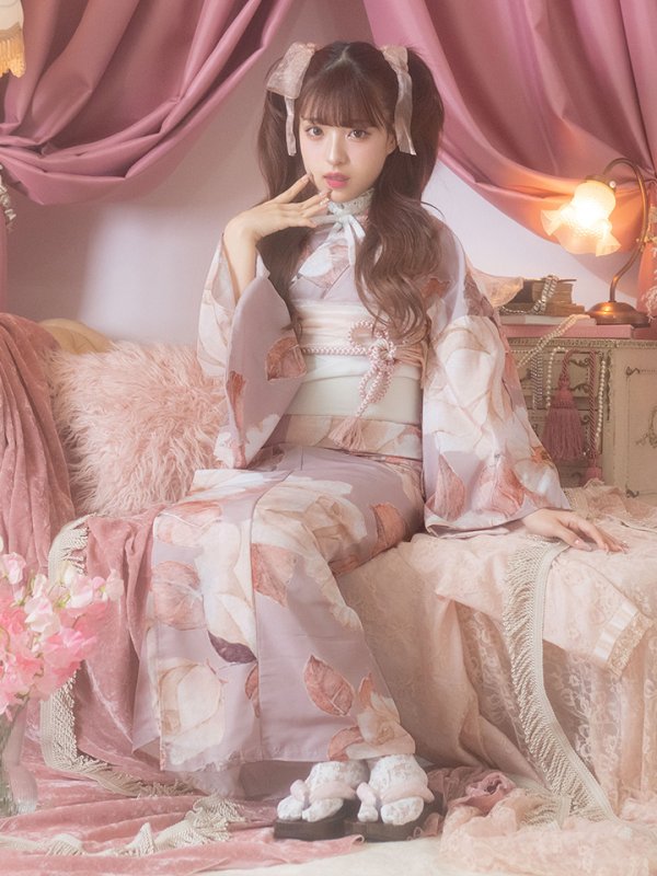 画像17: 【即日発送】【浴衣】 大人スウィートフラワー 薔薇 ローズ 浴衣【浴衣３点セット 浴衣/帯/下駄】[YMT]