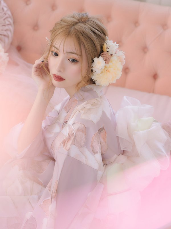 画像10: 【即日発送】【浴衣】 大人スウィートフラワー 薔薇 バラ ローズ 浴衣【浴衣３点セット 浴衣/帯/下駄】[YMT]