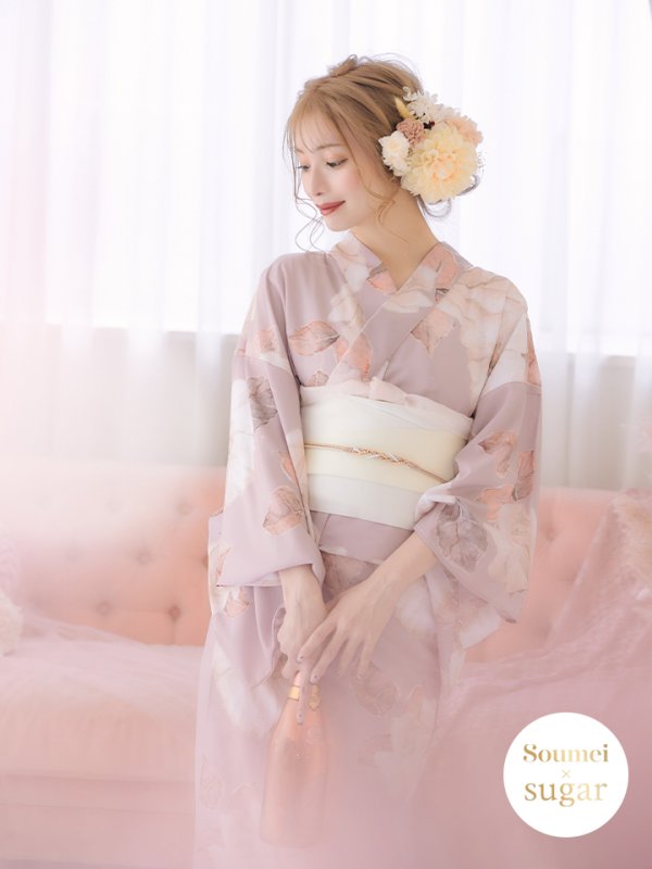 画像3: 【即日発送】【浴衣】 大人スウィートフラワー 薔薇 バラ ローズ 浴衣【浴衣３点セット 浴衣/帯/下駄】[YMT]