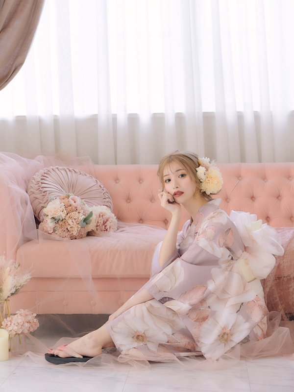 画像9: 【即日発送】【浴衣】 大人スウィートフラワー 薔薇 バラ ローズ 浴衣【浴衣３点セット 浴衣/帯/下駄】[YMT]