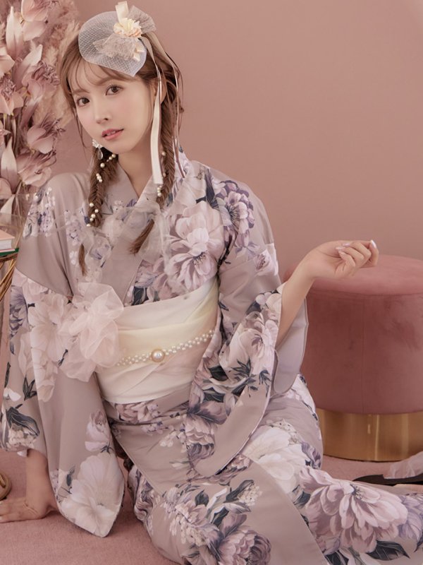 画像10: 【即日発送！】【浴衣】大人スウィートフラワー 牡丹柄 浴衣 【浴衣３点セット 浴衣/帯/下駄】[YMT]