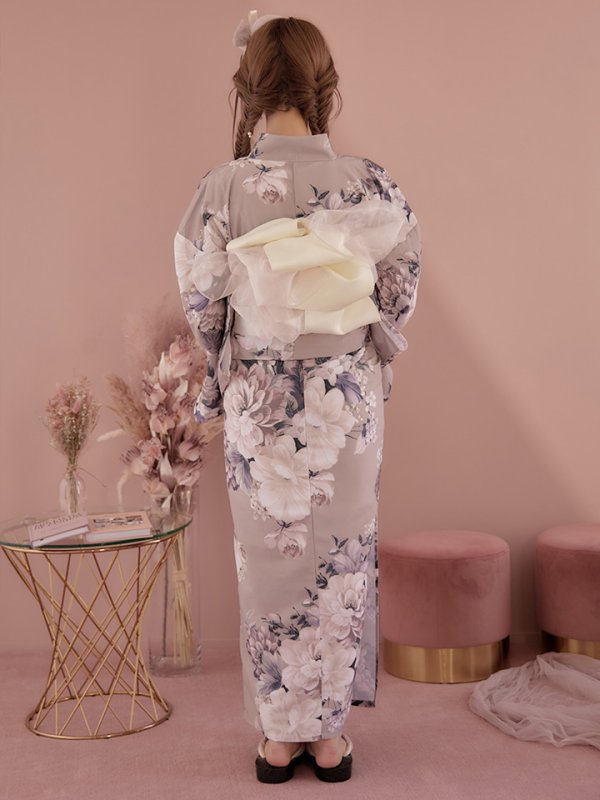 画像8: 【即日発送！】【浴衣】大人スウィートフラワー 牡丹柄 浴衣 【浴衣３点セット 浴衣/帯/下駄】[YMT]