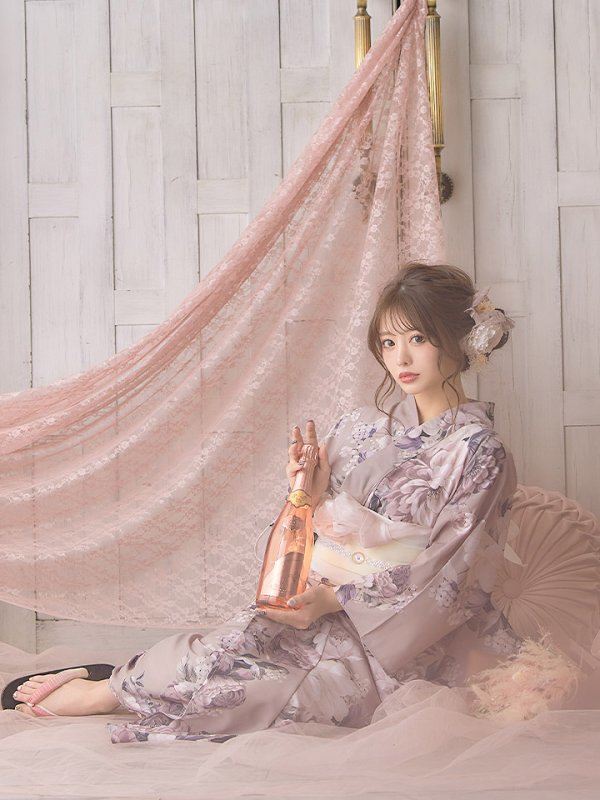 画像10: 【即日発送！】大人スウィートフラワー 牡丹柄 浴衣 【浴衣３点セット 浴衣/帯/下駄】[YMT]