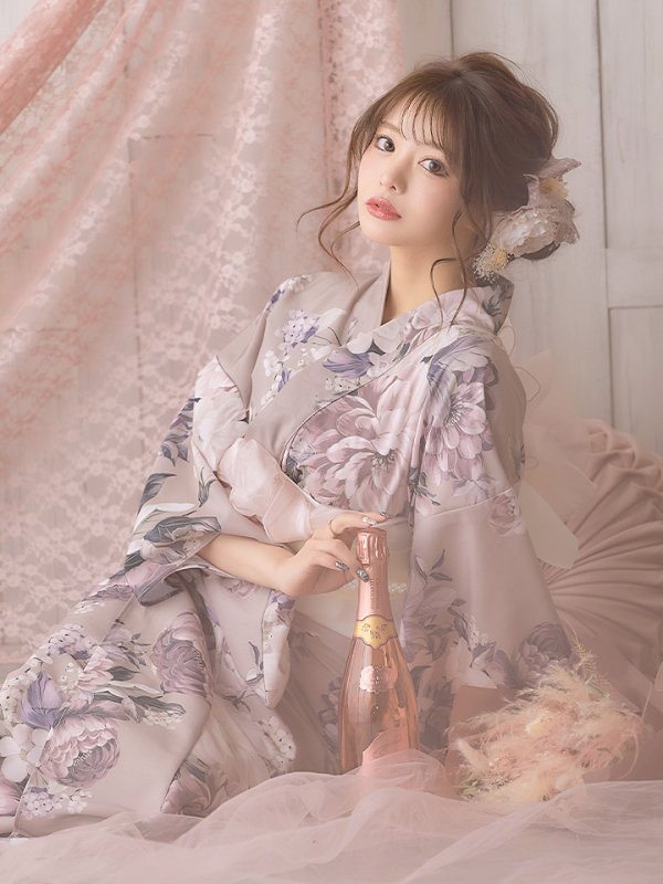 画像11: 【即日発送！】大人スウィートフラワー 牡丹柄 浴衣 【浴衣３点セット 浴衣/帯/下駄】[YMT]