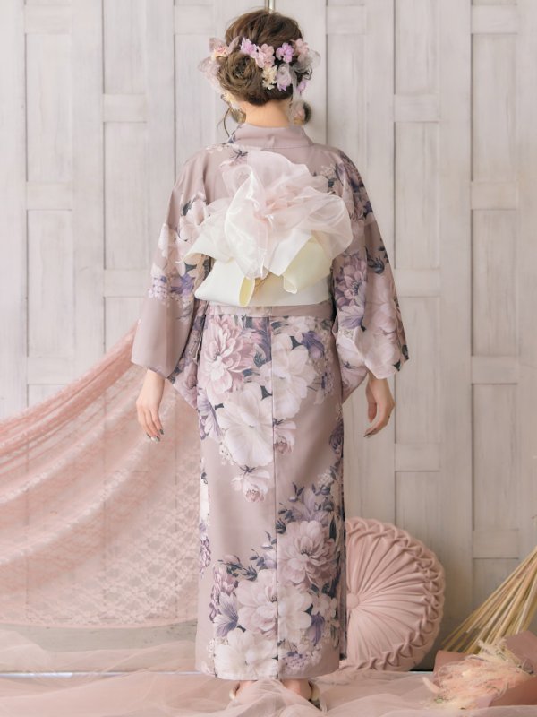 画像7: 【即日発送！】大人スウィートフラワー 牡丹柄 浴衣 【浴衣３点セット 浴衣/帯/下駄】[YMT]