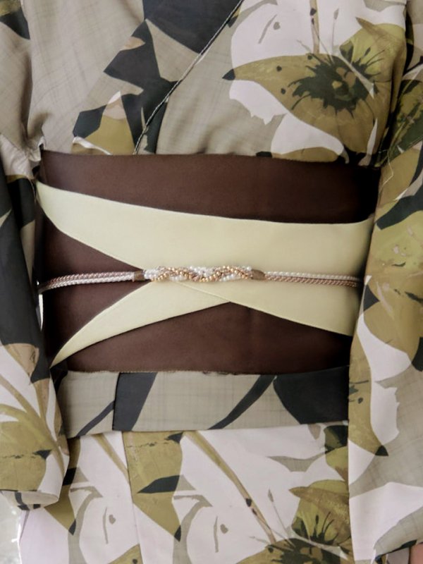 画像5: 【即日発送】【オリジナル浴衣】ヘルシーリーフ柄浴衣【浴衣３点セット 浴衣/帯/下駄】[YMT]