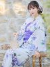 画像1: 【即日発送！】【浴衣】白地に水彩牡丹のクラシック浴衣 グラデーション帯 OBI-g-500-kj-9-NV / HIMO-900-yn-4-GYxGY / YA-953-kn-BL / YA-953-kn-NV / HEKO-800-sb-5-W / GETA-02-ok-3-LBL [YMT] (1)