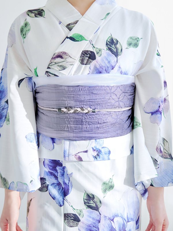 画像18: 【即日発送！】【浴衣】白地に水彩牡丹のクラシック浴衣 【浴衣３点セット 浴衣/帯/下駄】 グラデーション帯[YMT]