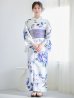 画像4: 【即日発送！】【浴衣】白地に水彩牡丹のクラシック浴衣  【浴衣３点セット 浴衣/帯/下駄】 グラデーション帯 siwa-g09 / HIMO-900-yn-4-GYxGY / YA-953-kn-BL   / HEKO-800-sb-5-W / GETA-02-ok-3-LBL [YMT]
