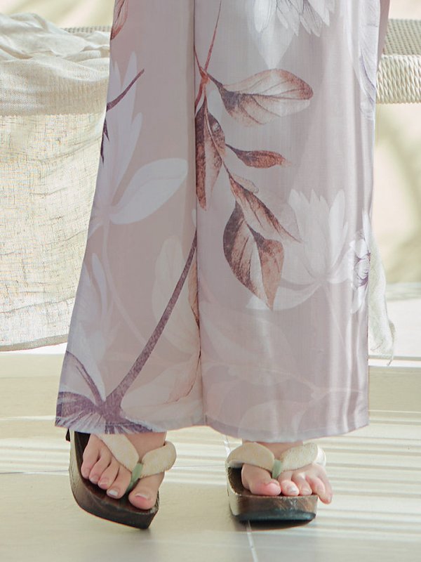 画像7: 【即日発送！】【浴衣】ホワイトフラワーブラウン浴衣 【浴衣３点セット 浴衣/帯/下駄】[YMT]