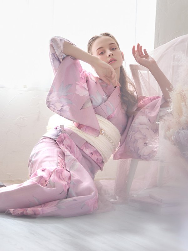 画像16: 【即日発送】【浴衣】大人スウィート/ピンク地に大柄牡丹浴衣 【浴衣３点セット 浴衣/帯/下駄】[YMT]