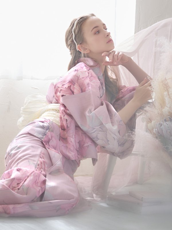 画像20: 【即日発送】【浴衣】大人スウィート/ピンク地に大柄牡丹浴衣 【浴衣３点セット 浴衣/帯/下駄】[YMT]