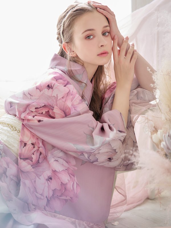 画像21: 【即日発送】【浴衣】大人スウィート/ピンク地に大柄牡丹浴衣 【浴衣３点セット 浴衣/帯/下駄】[YMT]