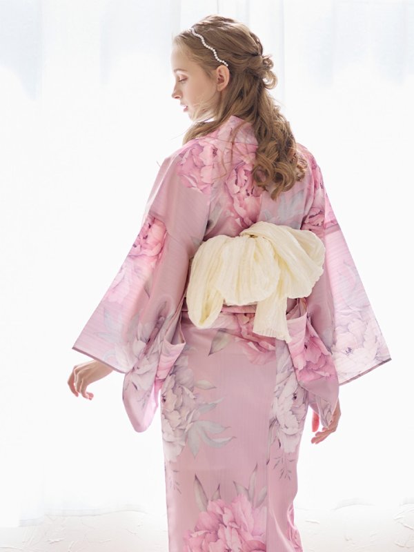 画像23: 【即日発送】【浴衣】大人スウィート/ピンク地に大柄牡丹浴衣 【浴衣３点セット 浴衣/帯/下駄】[YMT]