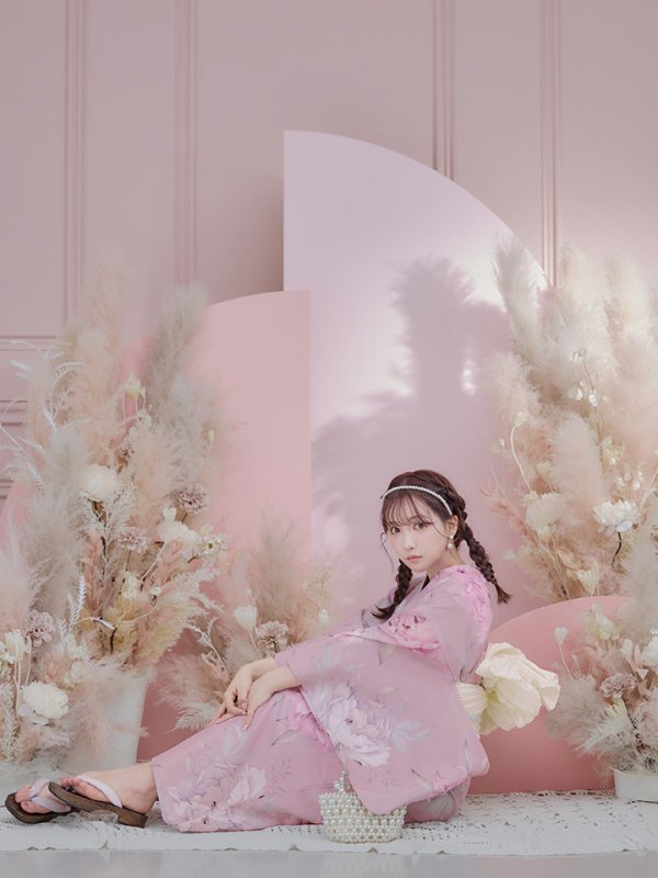 画像18: 【即日発送】【浴衣】大人スウィート/ピンク地に大柄牡丹浴衣 【浴衣３点セット 浴衣/帯/下駄】[YMT]