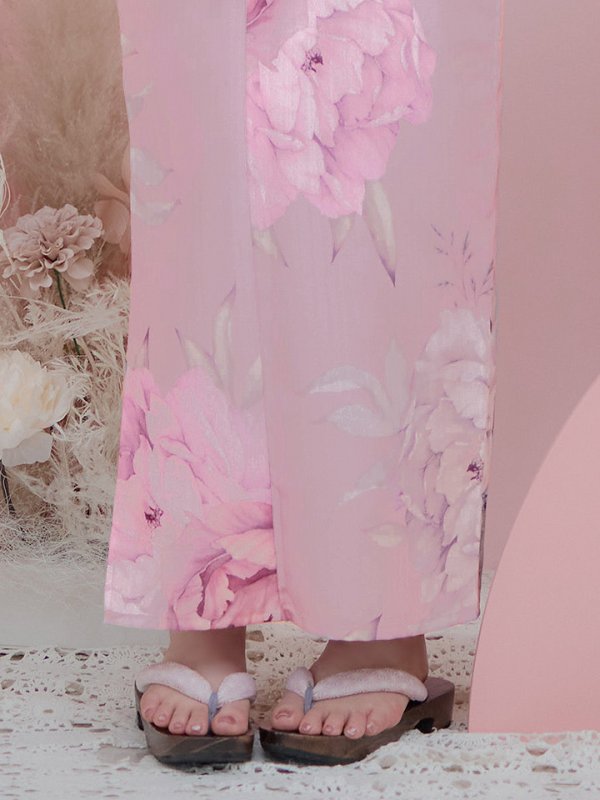 画像14: 【即日発送】【浴衣】大人スウィート/ピンク地に大柄牡丹浴衣 【浴衣３点セット 浴衣/帯/下駄】[YMT]