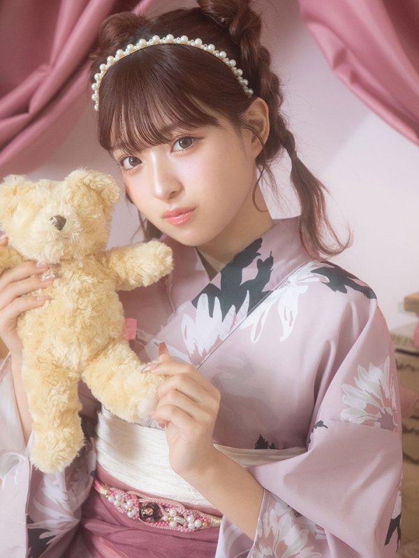 画像12: 【即日発送】【浴衣セール】【浴衣】 くすみピンク地xニュアンスフラワー 牡丹柄 浴衣 【浴衣３点セット 浴衣/帯/下駄】[YMT]