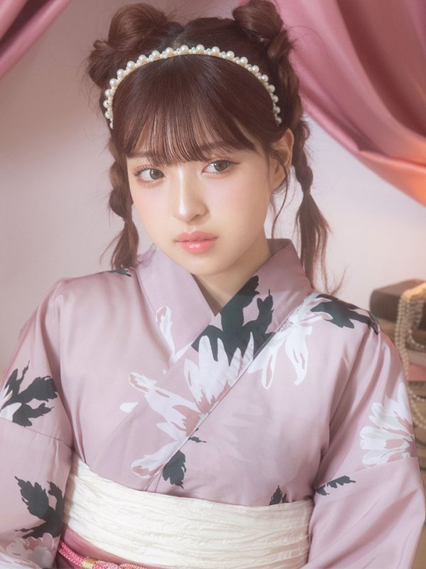 画像13: 【即日発送】【浴衣セール】【浴衣】 くすみピンク地xニュアンスフラワー 牡丹柄 浴衣 【浴衣３点セット 浴衣/帯/下駄】[YMT]