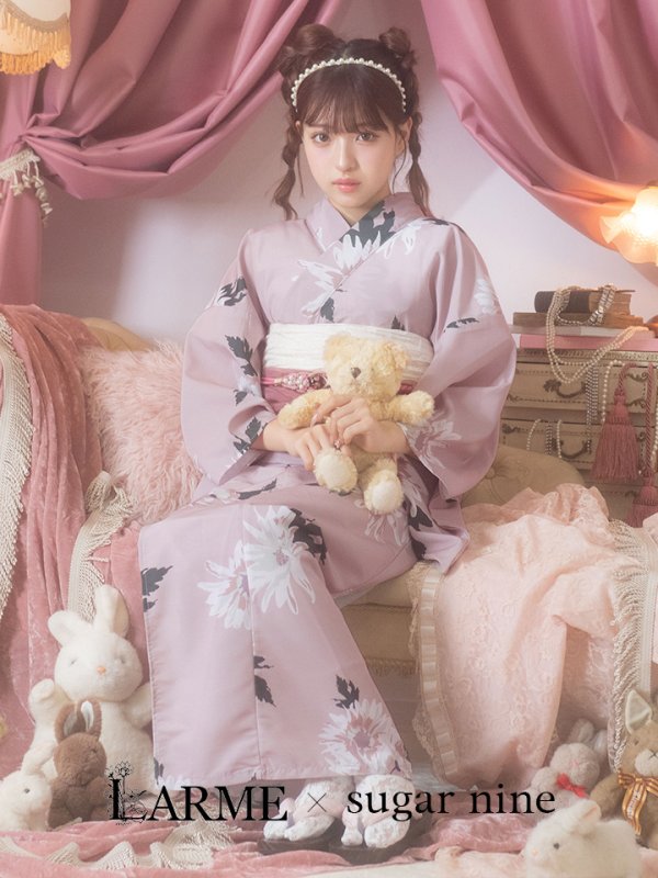 画像3: 【即日発送】【浴衣セール】【浴衣】 くすみピンク地xニュアンスフラワー 牡丹柄 浴衣 【浴衣３点セット 浴衣/帯/下駄】[YMT]