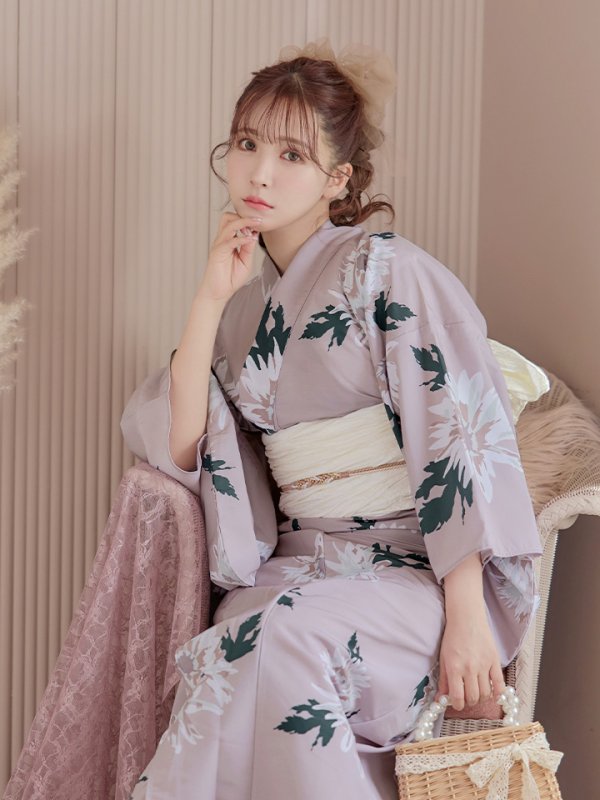 画像10: 【即日発送】【浴衣セール】【浴衣】 くすみピンク地xニュアンスフラワー 牡丹柄 浴衣 【浴衣３点セット 浴衣/帯/下駄】[YMT]