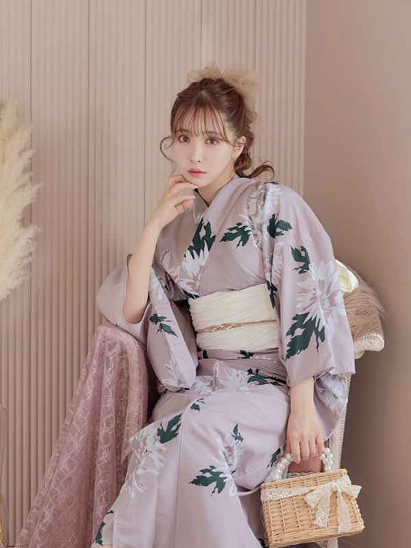 画像14: 【即日発送】【浴衣セール】【浴衣】 くすみピンク地xニュアンスフラワー 牡丹柄 浴衣 【浴衣３点セット 浴衣/帯/下駄】[YMT]