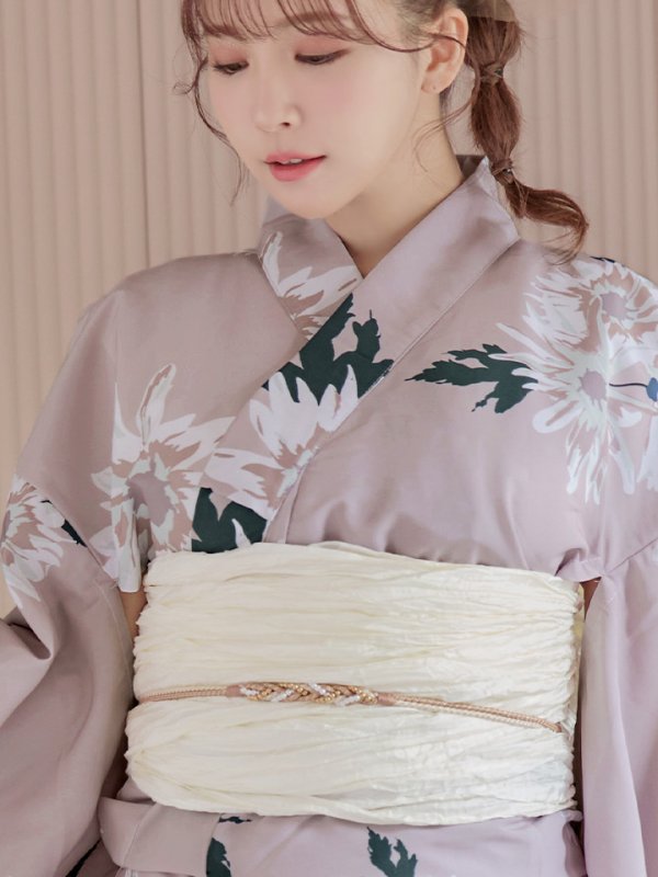 画像5: 【即日発送】【浴衣セール】【浴衣】 くすみピンク地xニュアンスフラワー 牡丹柄 浴衣 【浴衣３点セット 浴衣/帯/下駄】[YMT]