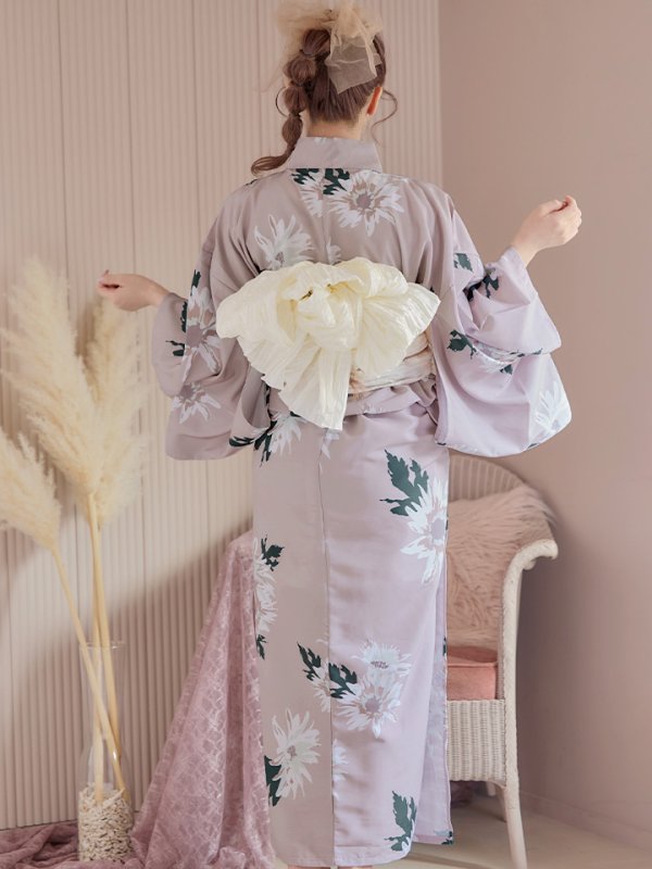 画像8: 【即日発送】【浴衣セール】【浴衣】 くすみピンク地xニュアンスフラワー 牡丹柄 浴衣 【浴衣３点セット 浴衣/帯/下駄】[YMT]