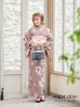 画像2: 【即日発送】【浴衣セール】 ブラウン地xシルエットフラワー 牡丹柄 【浴衣３点セット 浴衣/帯/下駄】[YMT] (2)