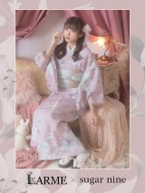 【浴衣セール】【浴衣】大人スウィート/ピンク地に百合の大人浴衣   OBI-g-500-kj-7-GYGE / HIMO-900-yn-8-P / YA-1023-wk-P / HEKO-800-sb-4-P / GETA-02-ok-5-P [YMT]