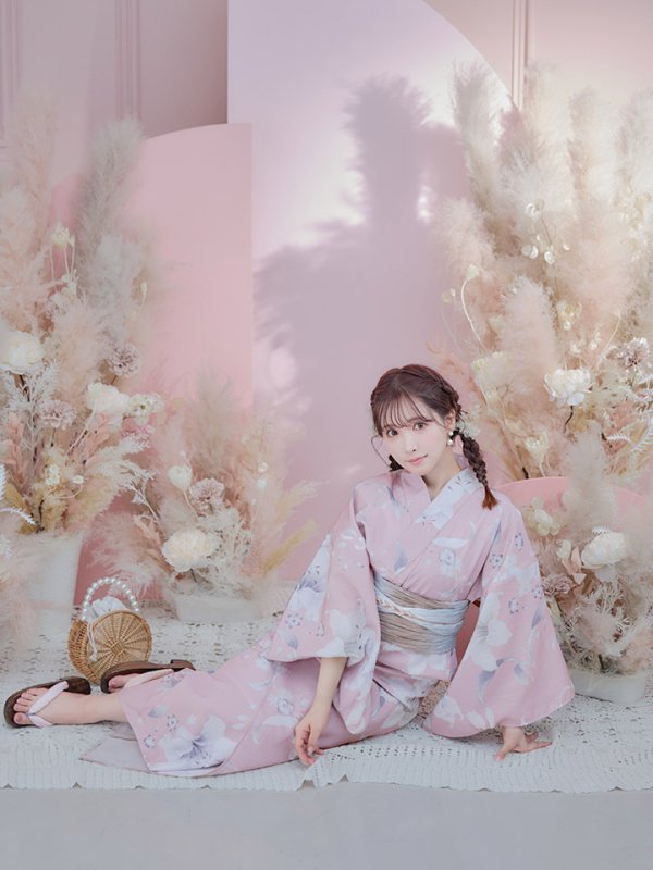 画像13: 【即日発送】【浴衣セール】【浴衣】大人スウィート/ピンク地に百合の大人浴衣 【浴衣３点セット 浴衣/帯/下駄】[YMT]