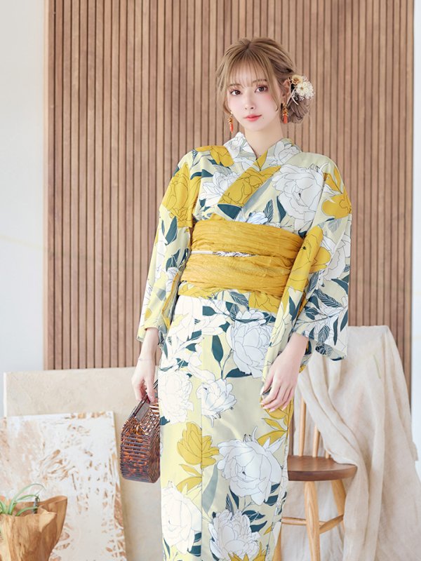 画像14: 【即日発送】レトロモダン牡丹浴衣【浴衣３点セット 浴衣/帯/下駄】[YMT]