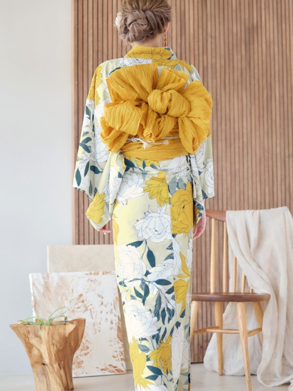 画像7: 【即日発送】レトロモダン牡丹浴衣【浴衣３点セット 浴衣/帯/下駄】[YMT]