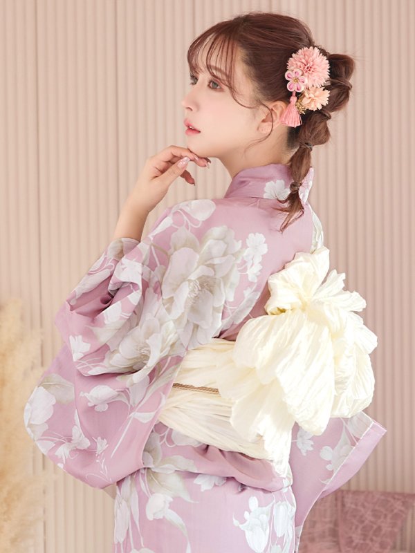 画像12: 【即日発送】【浴衣セール】【浴衣】大胆な牡丹が咲き誇るピンク地浴衣【浴衣３点セット 浴衣/帯/下駄】[YMT]