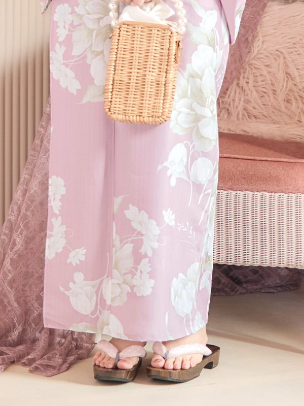 画像7: 【即日発送】【浴衣セール】【浴衣】大胆な牡丹が咲き誇るピンク地浴衣【浴衣３点セット 浴衣/帯/下駄】[YMT]